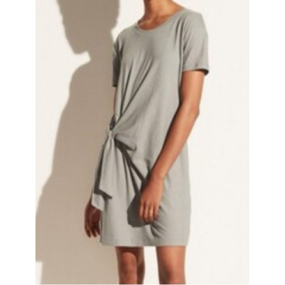 Vince Light Blue Gray Tie-Front T-Shirt Dress sz XL